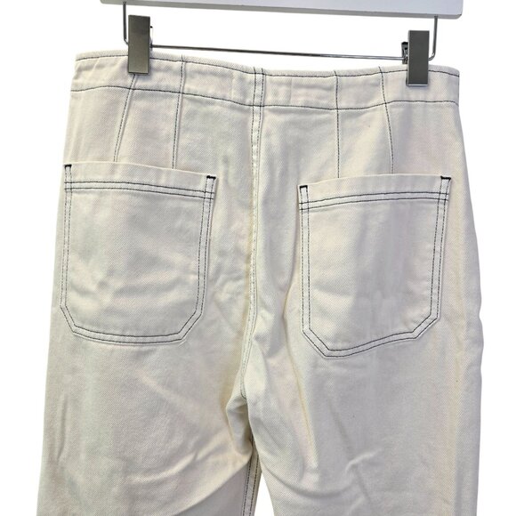 Reformation Eloise High Rise Wide Leg Button Fly Crop Jeans Size 30 - Picture 6 of 7